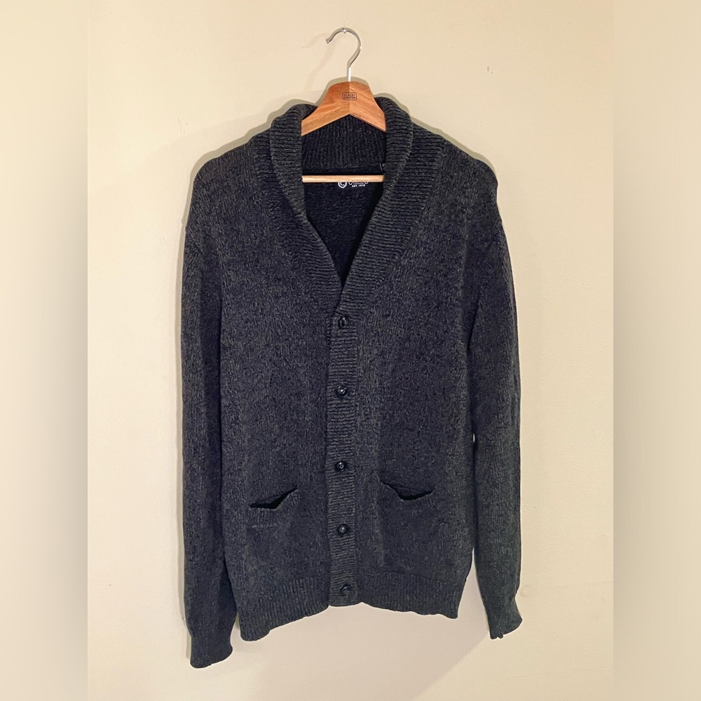 Men’s Chaps Dark Grey Knit Cardigan - Size Large